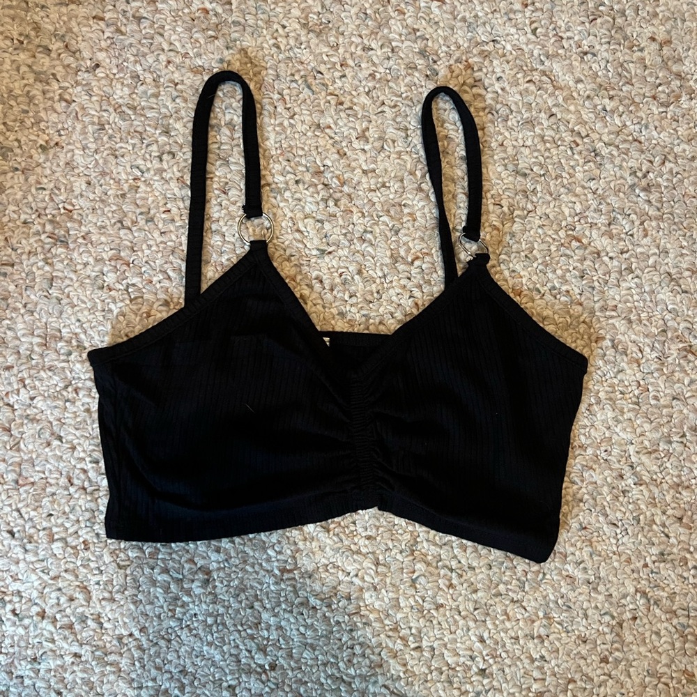 Emma & Sam Black Crop Top Minimalist Design